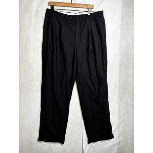 Ralph Ralph Lauren Mens Black Pleated Dress Pants Complete Comfort 36x30